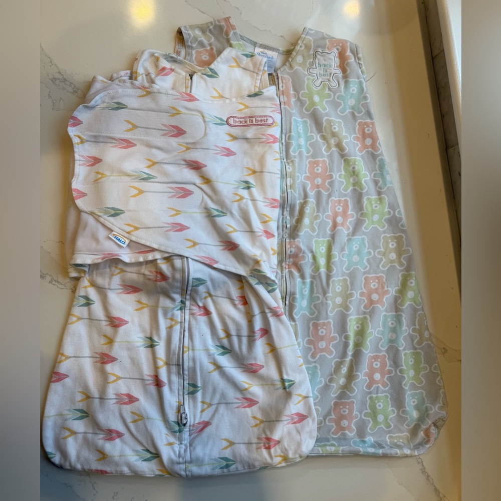 Halo Sleep Sack bundle Small and Medium unisex GUC baby boy or girl swaddle
